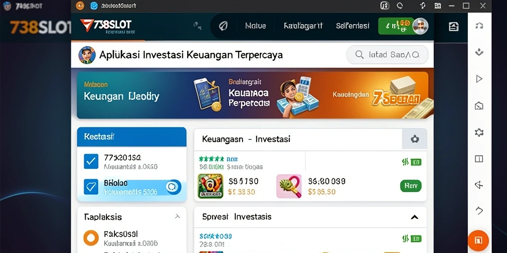 Antarmuka aplikasi 738SLOT yang menarik dan fungsional untuk investasi.
