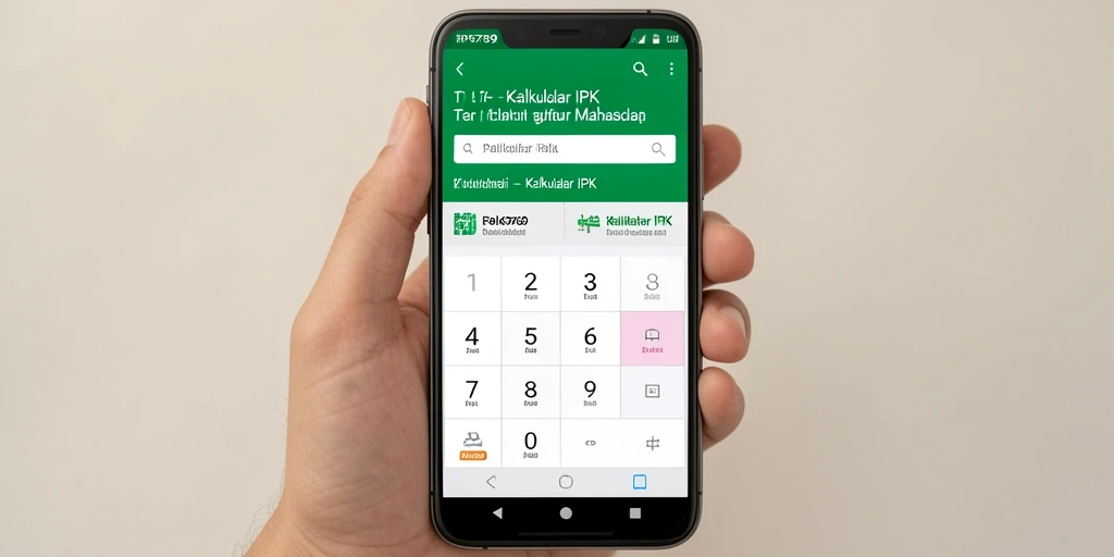 Tampilan antarmuka simpel aplikasi RP6789 untuk Kalkulator IPK.