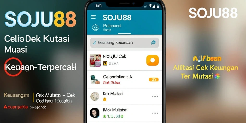 Antarmuka aplikasi SOJU88 untuk cek mutasi transaksi keuangan.