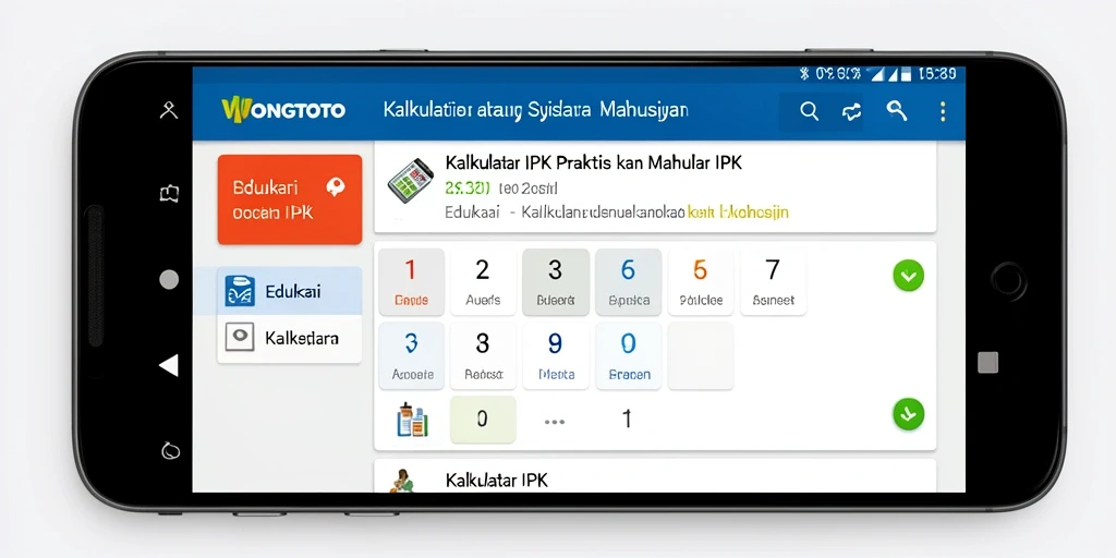 Antarmuka WONGTOTO menampilkan kalkulator IPK yang sederhana dan mudah digunakan.