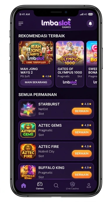 Tampilan katalog aplikasi lmbaslot